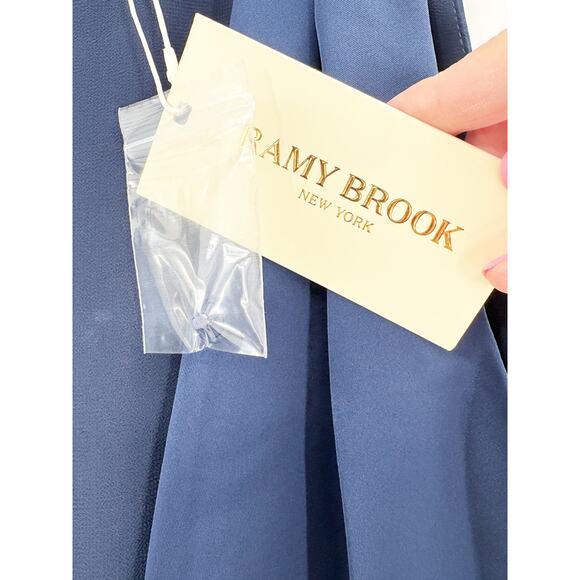 RAMY BROOK Top NEW Size XS Albert Navy Blue Cropped $295 - Picture 4 of 4